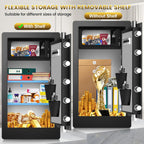 8.1 Cuft Heavy Duty Biometric Safe Box with Fireproof Waterproof Bag, 31.49'' H Large Document Storage with Bottom Hidden Compartment, Anti-Theft Dual Alerts, Mute Mode, Digital Security for Business