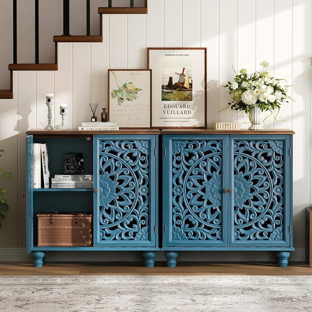 Jiansu furni Sideboard Buffet Cabinet with Storage, 31.6" High Accent Ca...