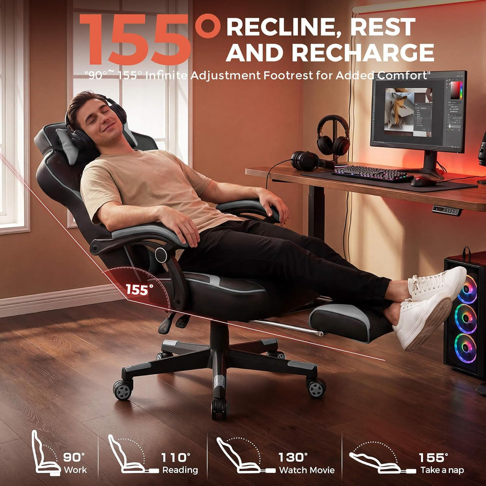 GTPLAYER Gaming Chair for Adults, Big and Tall 350LBS Heavy Duty Office Chair...