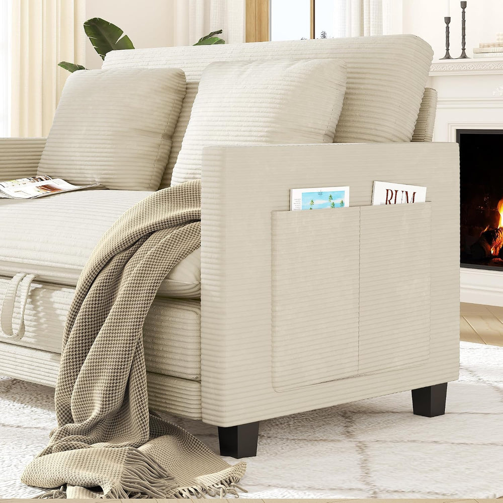 XVD 51 Inch Convertible Sofa Bed Sleeper with Storage Pockets & 2 Pillows...