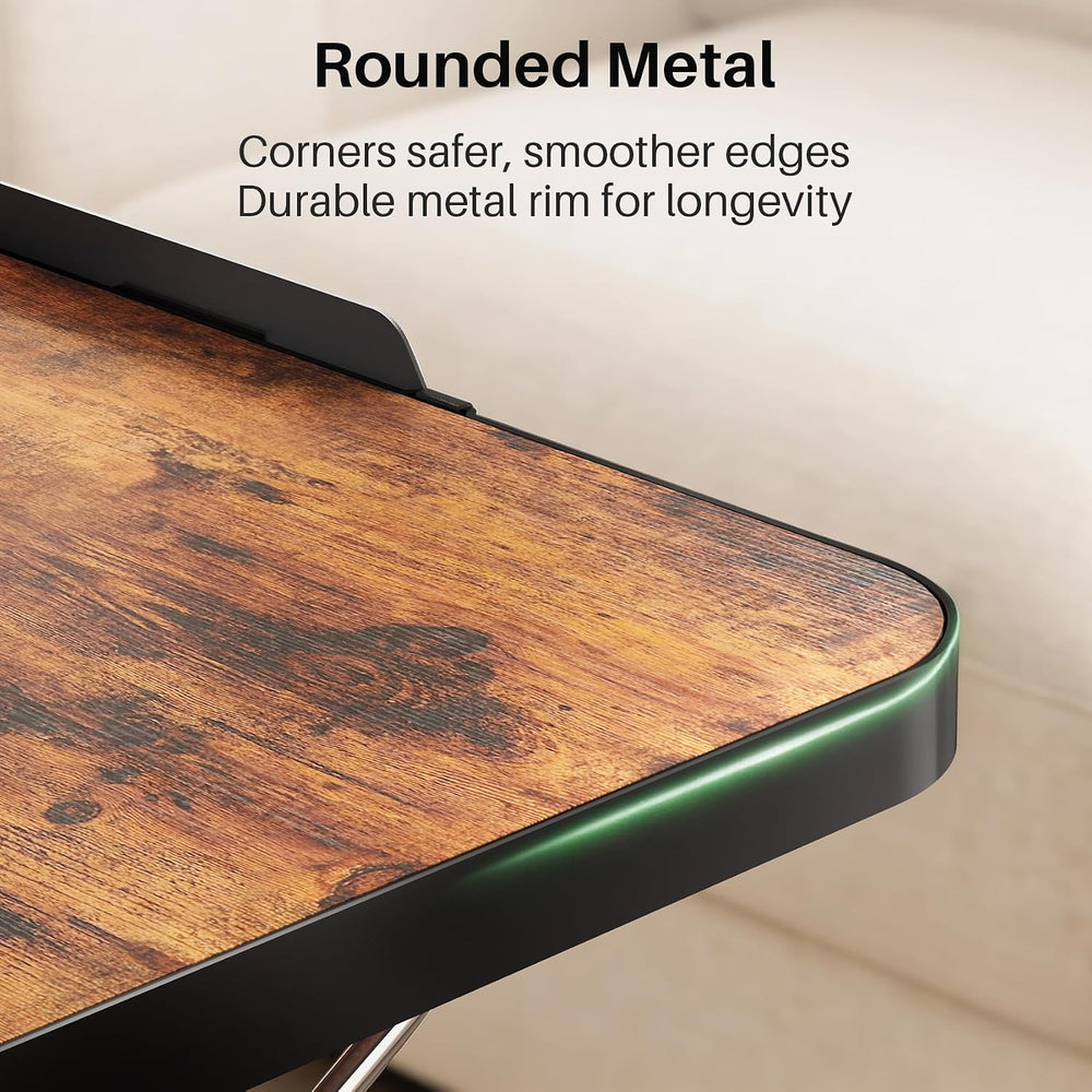 Kitstorack Large Adjustable TV Tray Table with Tilting Tabletop for Couch | D...