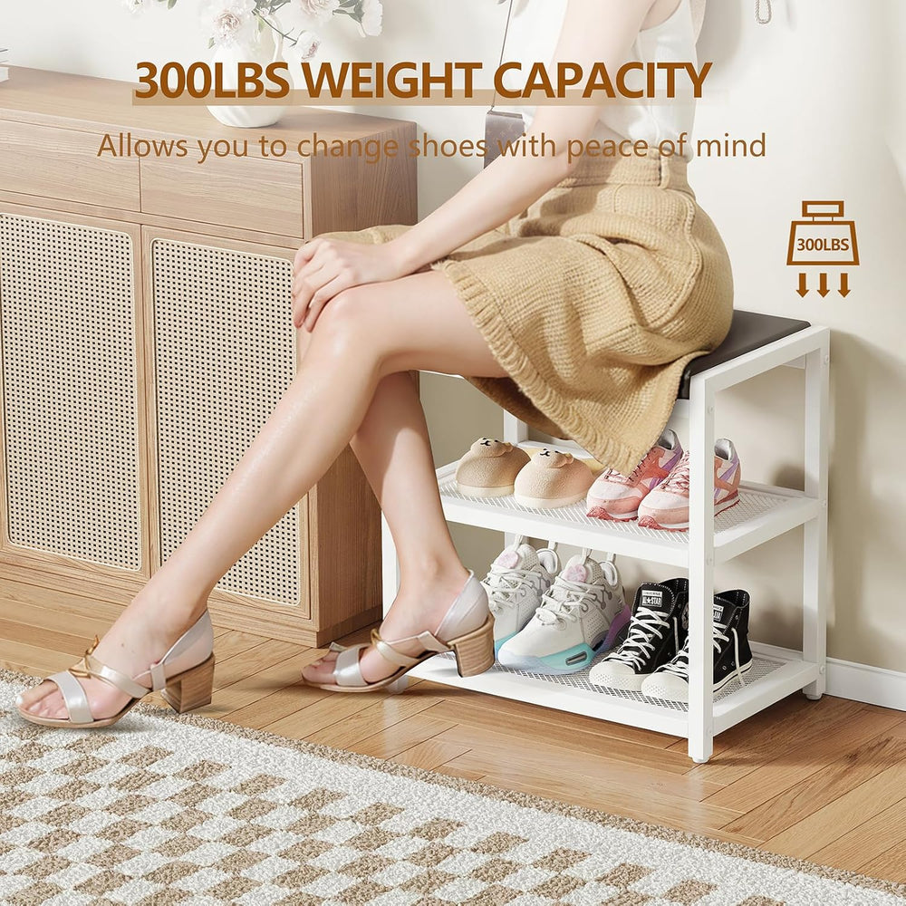 Small Shoe Bench Shoe Rack Storage Bench Entryway Bench Shoe Shelf with Seat ...