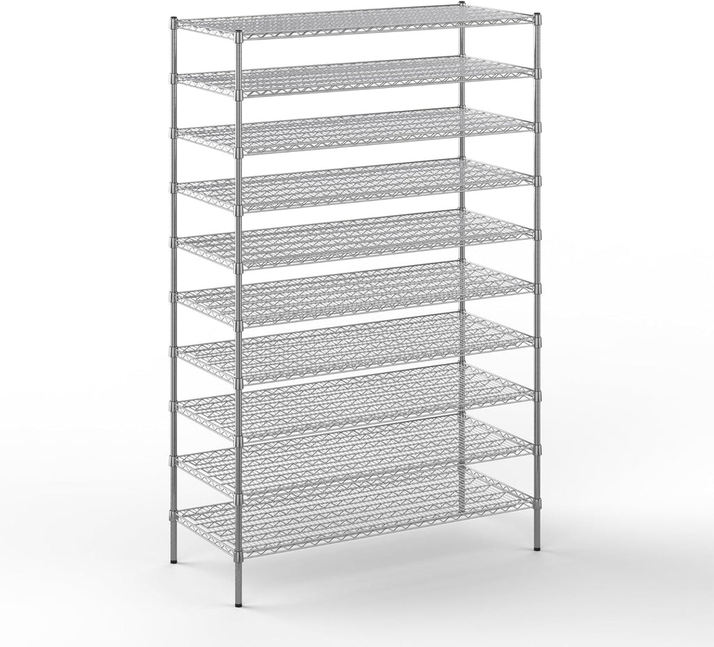24" Deep x 54" Wide x 86" Height Wire Shelving Kit | 10-Tier | NSF Commercial Storage Rack Unit