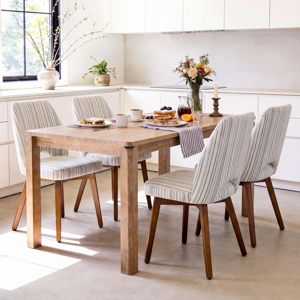 Dining Chairs Set of 4, Upholstered Kitchen Chairs, Striped