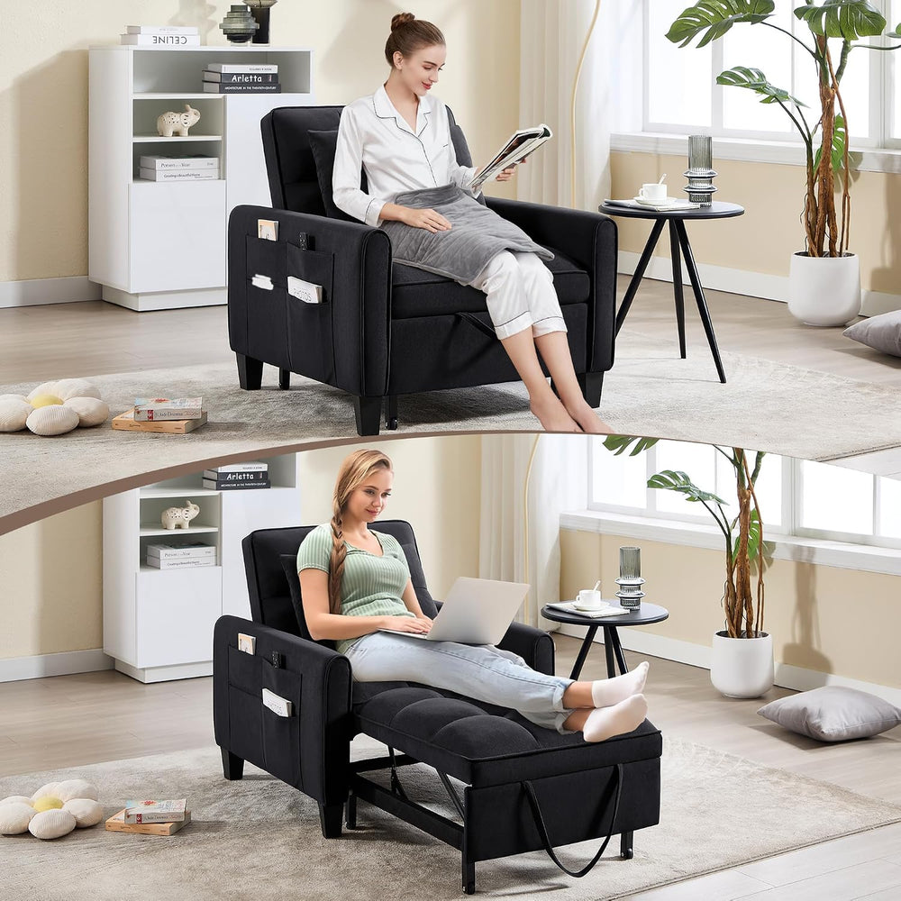 Convertible Sleeper Chair, 3 in 1 Sleeper Chair Bed Pull Out Sofa Bed Chairs,...