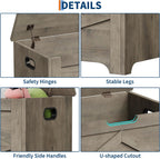 GAOMON Storage Chest, Wooden Storage Bench, Modern Style Lift-Top Shoes Bench with Safety Hinge for Entryway, Bedroom, Living Room, Supports 300 Lb and Easy Assembly