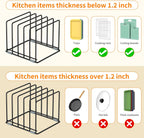 Cutting Board Organizer, [2-Pack] Kitchen Cabinet Organizer, Divided Rack with 5 Slots for Baking Trays, Cutting Boards - Cookie sheet Organizer Inside Cabinet, Baking Sheets Holder (Large)