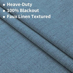 Joydeco Custom 100% Blackout Long Drapes for Bedroom Living Room Blackout Darkening Curtain Thermal Insulated Back tab Rod Pocket 1 Panel(Sky Blue,Custom Size)