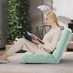 Floor Chair with Back Support Folding Chair with Adjustable Position, Padded Sleeper Bed, Floor Gaming Chair, Meditation Chair, Gaming Floor Chairs for Adults (Green)