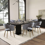 Grey Velvet Dining Chairs Gold Legs, Modern Dining Room Chairs with Arms Set of 2 Upholstered Accent Chair Armchair with Barrel Back for Kitchen Living Room