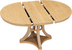 Ball & Cast Retro Dining Table Set for 4 with 4 Upholstered Chairs,5-Piece Wooden Living Room Furniture W/ 42" Round Extendable Kitchen Desk,for Small Space,Apartment,Dining Room,Natural