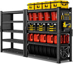 SILVEL 48.2" W Garage Shelving, 5000LBS Heavy Duty Metal Shelving, 2025 Grid Storage Shelves with 2 Side Pegboards, Industrial 5 Tier Shelves for Basement Pantry Warehouse Supermarket, 2 Pack