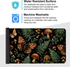 Vintage Butterfly Mushroom Mouse Pad – Large Extended Desk Mat 35.43 x 15.75 in – Dark Forest Aesthetic with Ferns & Fungi, Waterproof Surface, Non-Slip Rubber Base, Keyboard & Mouse Pad