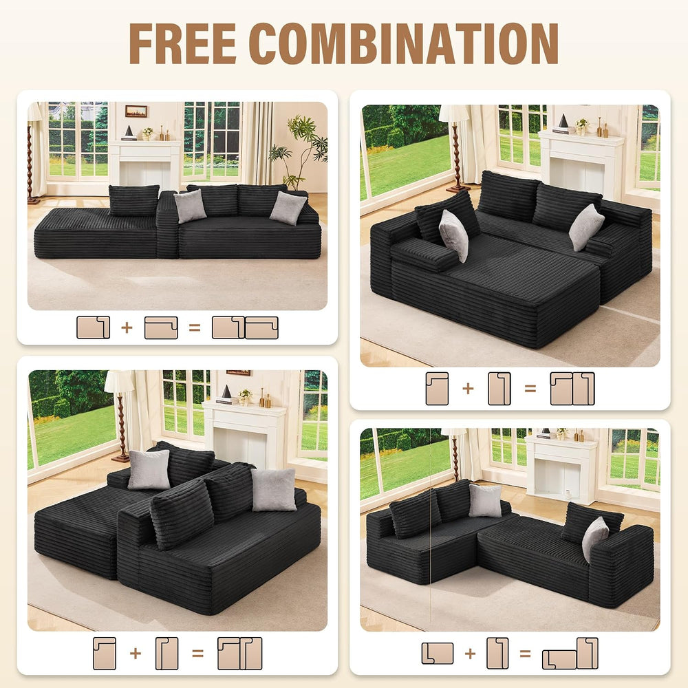 Hobestluk Couch Modular Sectional Sofa L-Shape Lounge Cloud Couch | Memory Fo...