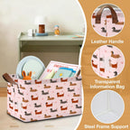Storage Bin with Handles, Dachshund Collapsible Laundry Baskets for Books, Laundry - Use in Nursery, Closet Organizers and Storage, Blanket Basket