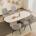 Mid Century Modern Dining Chairs Set of 4, Soft Cushion Upholstered Fabric, Light Grey