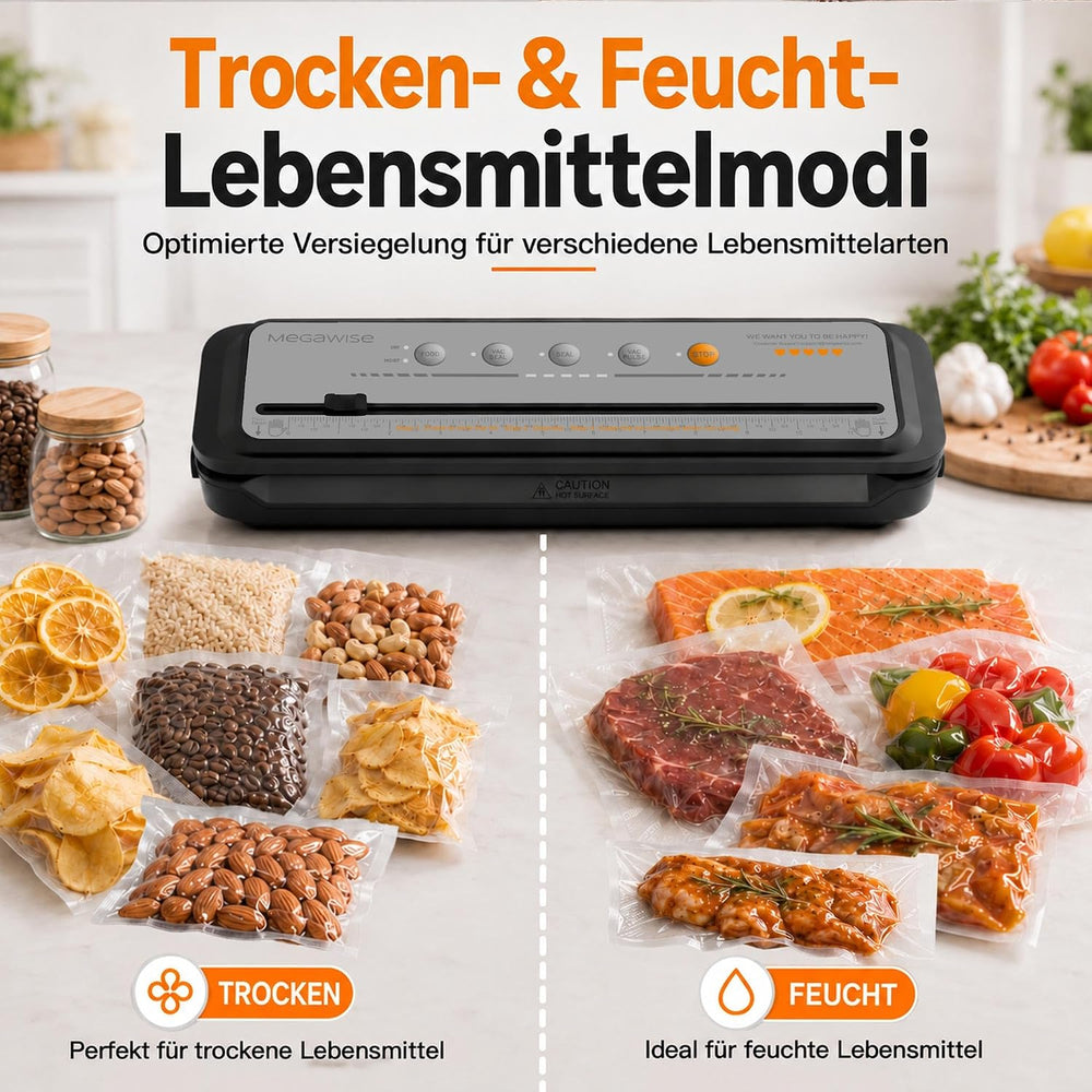 Updated Vacuum Sealer Machine 2025, MEGAWISE Food Sealer w/Starter Kit, Dry &...