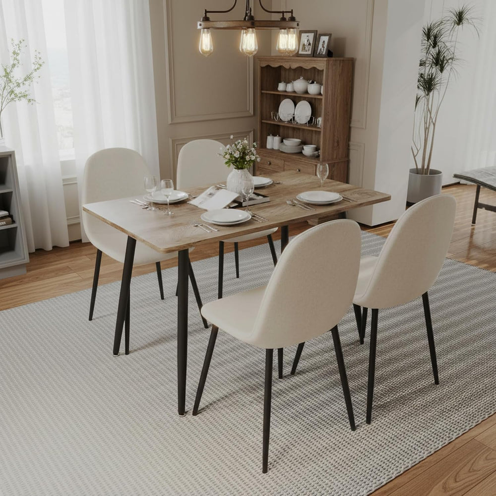 Small Dining Table Set for 4, Modern Kitchen Table Set for 4, 5 Piece Wooden ...