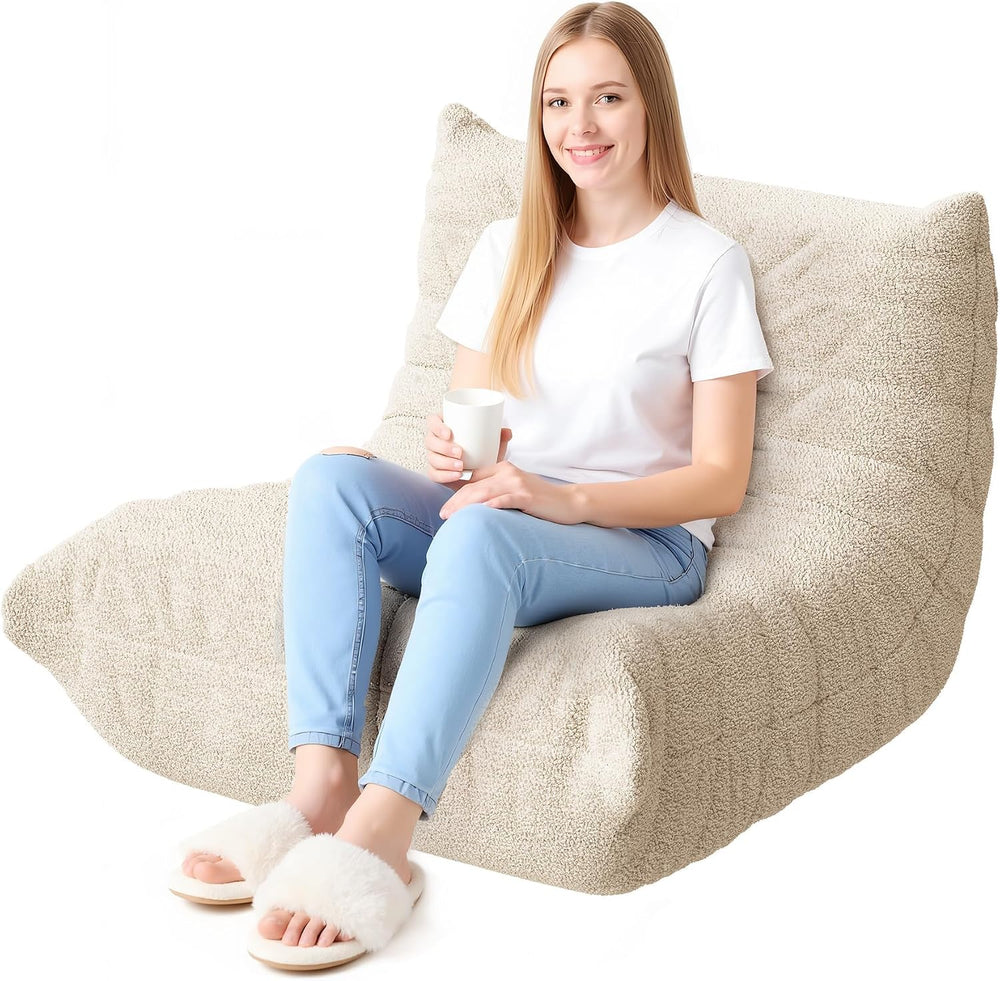 WLIVE Bean Bag Chair for Adults, Teddy Fleece Togo Chair, Giant, Memory Foam,...