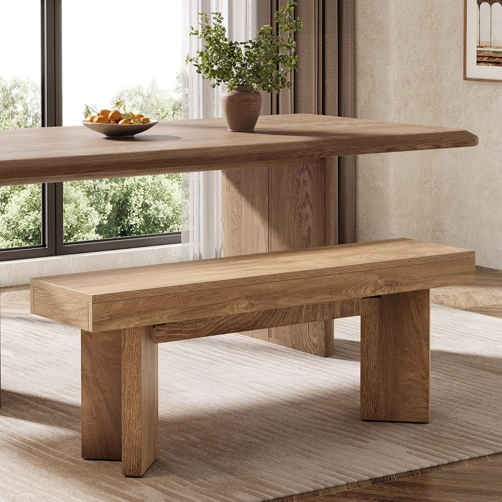 Tribesigns Farmhouse Wooden Bench | 47" Indoor Entryway Bench with Sturd...