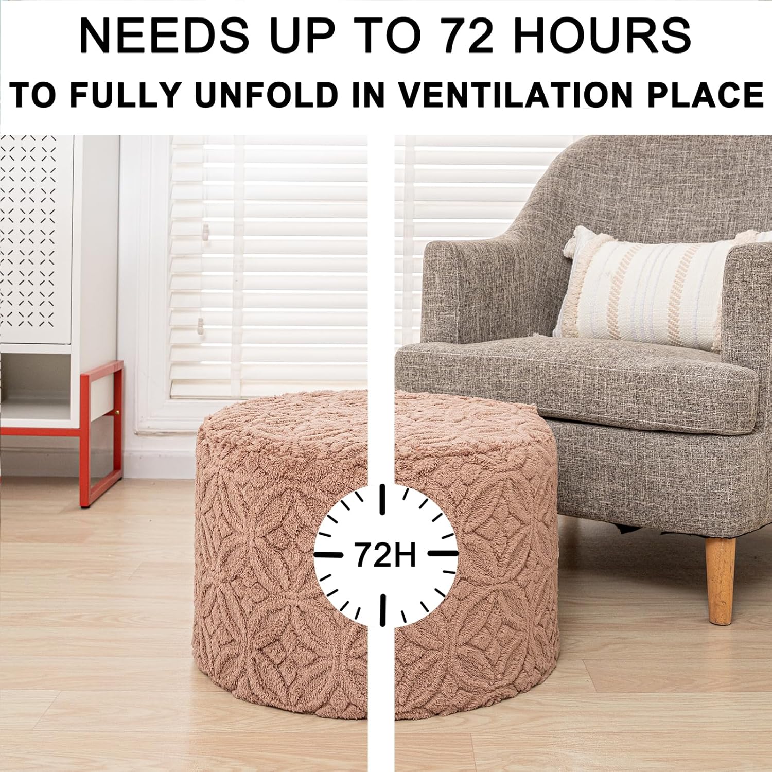 Plush Multi-Functional Ottoman Pouf Foot Rest, Coffee | Ergonomic Foot Rest, Space-Saving Design, Perfect Under Desks, Couches & Sofas