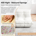 Bean Bag Chairs for Adults, BeanBag Reading Chair Memory Foam Couch, Floor Chair Soft Teddy Material, Comfy Reading Nook Chairs for Bedroom Living Room Office(White)