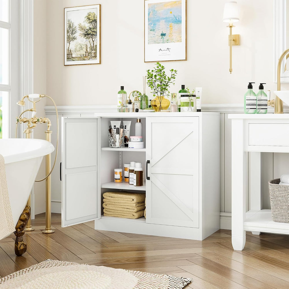 36" Metal Storage Cabinet, Farmhouse Kitchen Storage Cabinet with Doors ...