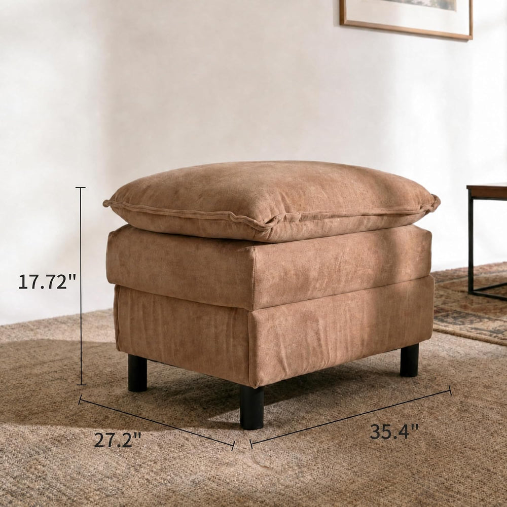 YDN 35.4" Square Cloud Couch Ottoman, Modern Ottoman for Modular Section...