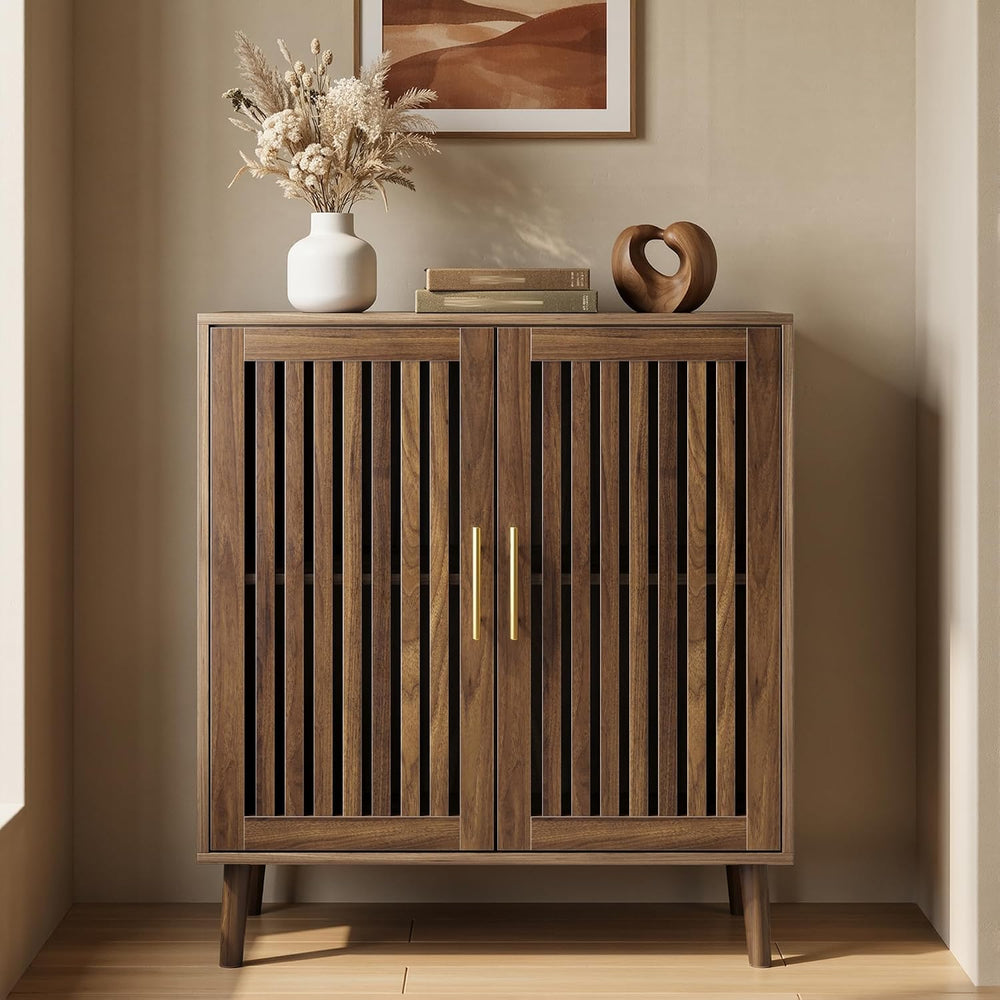 Smart FENDEE Sideboard Cabinet, 31.5" W Farmhouse Buffet Cabinet with Sl...