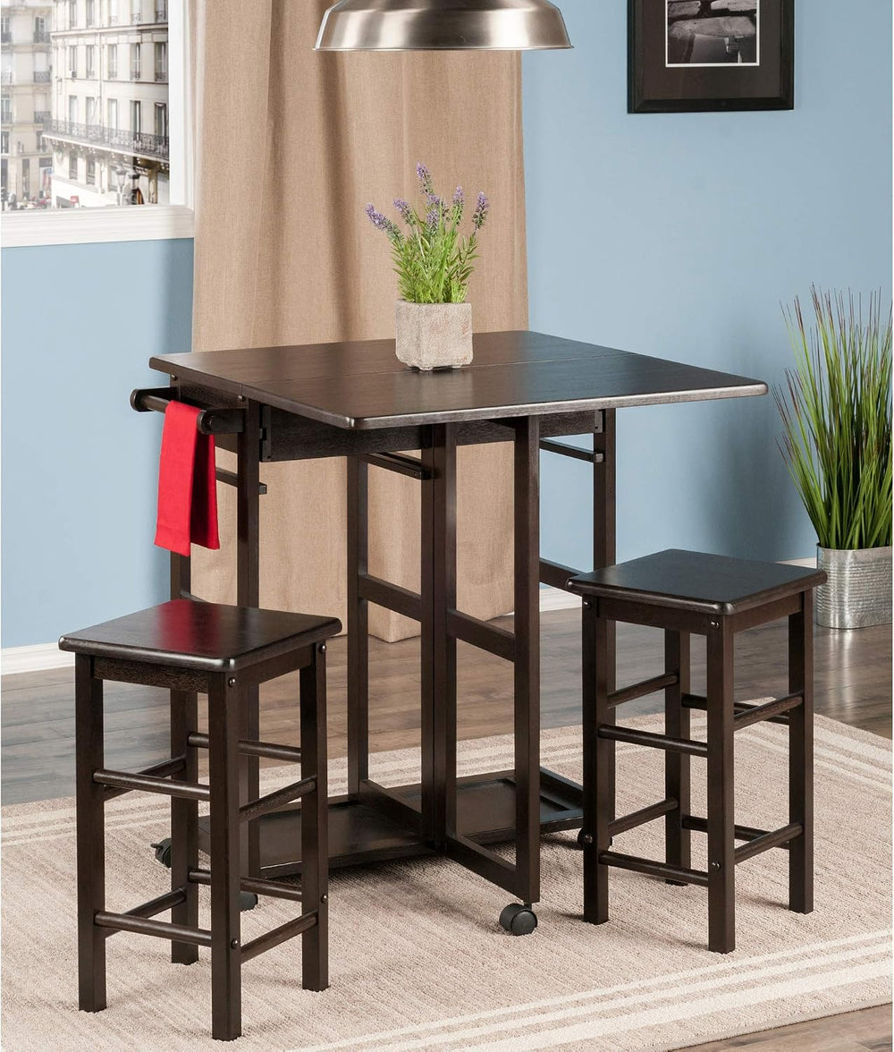 Winsome Suzanne Kitchen Table Set with Stools, Coffee, 33" | Convenient ...