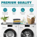 Royxen Laundry Countertop Solid Wood, Countertop for All Front-Loaded Washing Machine and Dryer, Extra Room for Laundry Room, Gray