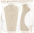Kigley 9 Pcs Linen Necklace Display Bust Jewelry Holder Necklace Retail Mannequin Display Stand for Jewelry Selling Vendors Shows (11.4 x 6.9 Inch)