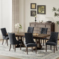 COLAMY Wingback Upholstered Dining Chairs Set of 6, Fabric Side Dining Room Chairs with Tufted Button, Living Room Chairs for Home Kitchen Resturant- Black