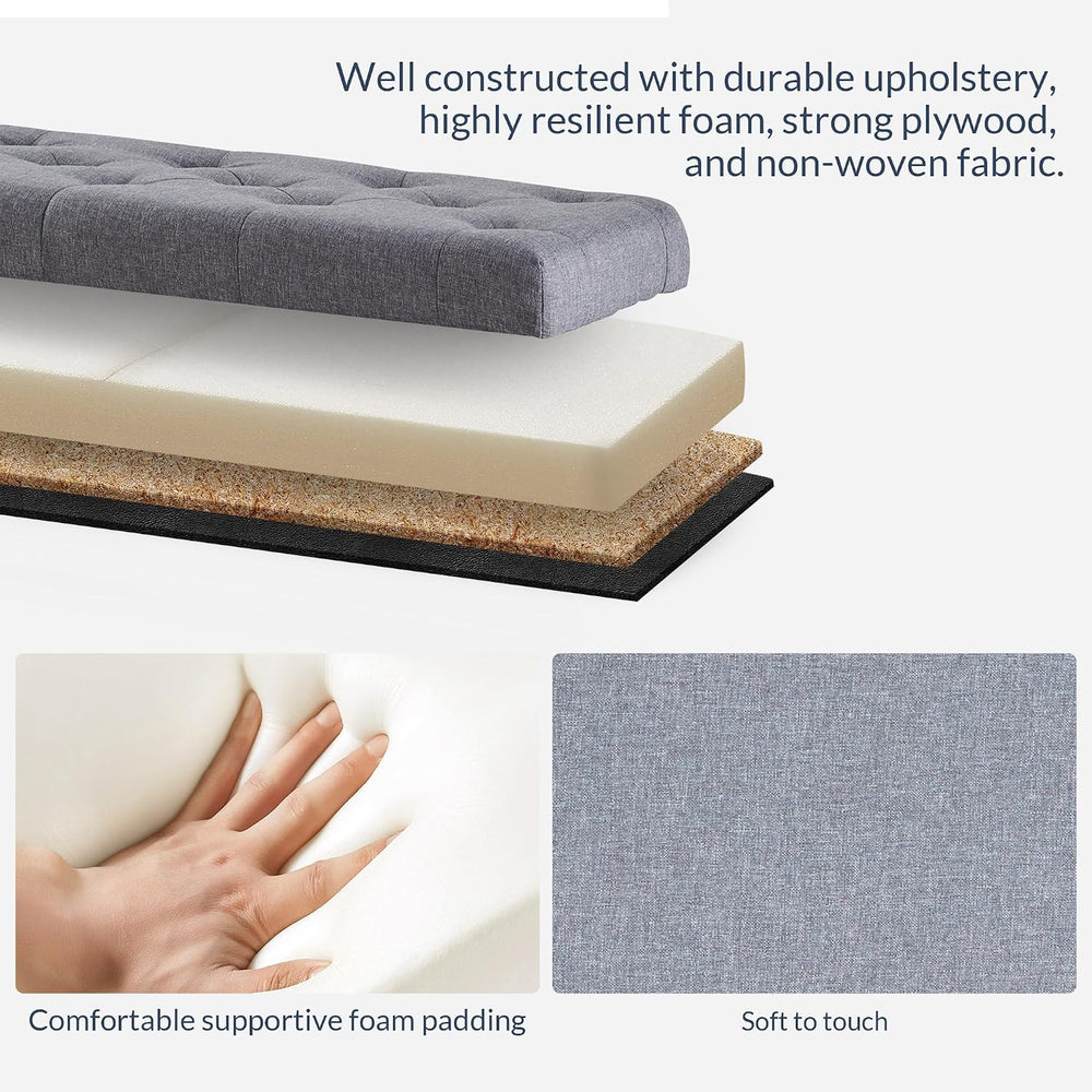 BELLEZE Storage Ottoman, Tufted Ottoman with Close Hinge, Foot Rest for Livin...