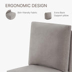 Upholstered Dining Chairs with Casters, Modern Dining Room Chairs Set of 2 with Hidden Storage & 4 Wheels, Single Sofa Chair for Kitchen, Reading Room, Waiting Room, Khaki