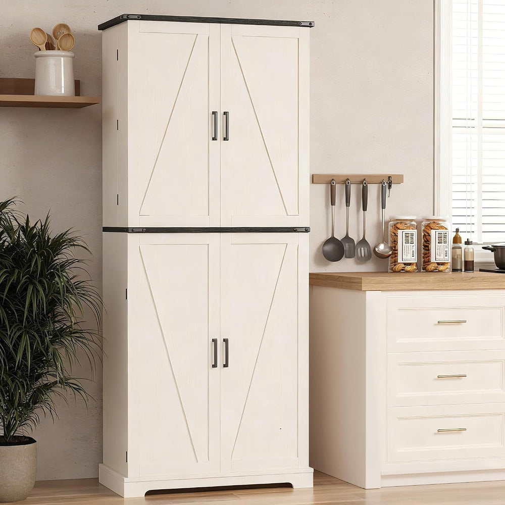 COSIEST 72'' Kitchen Pantry Cabinet, Tall Kitchen Storage Cabinet wit...