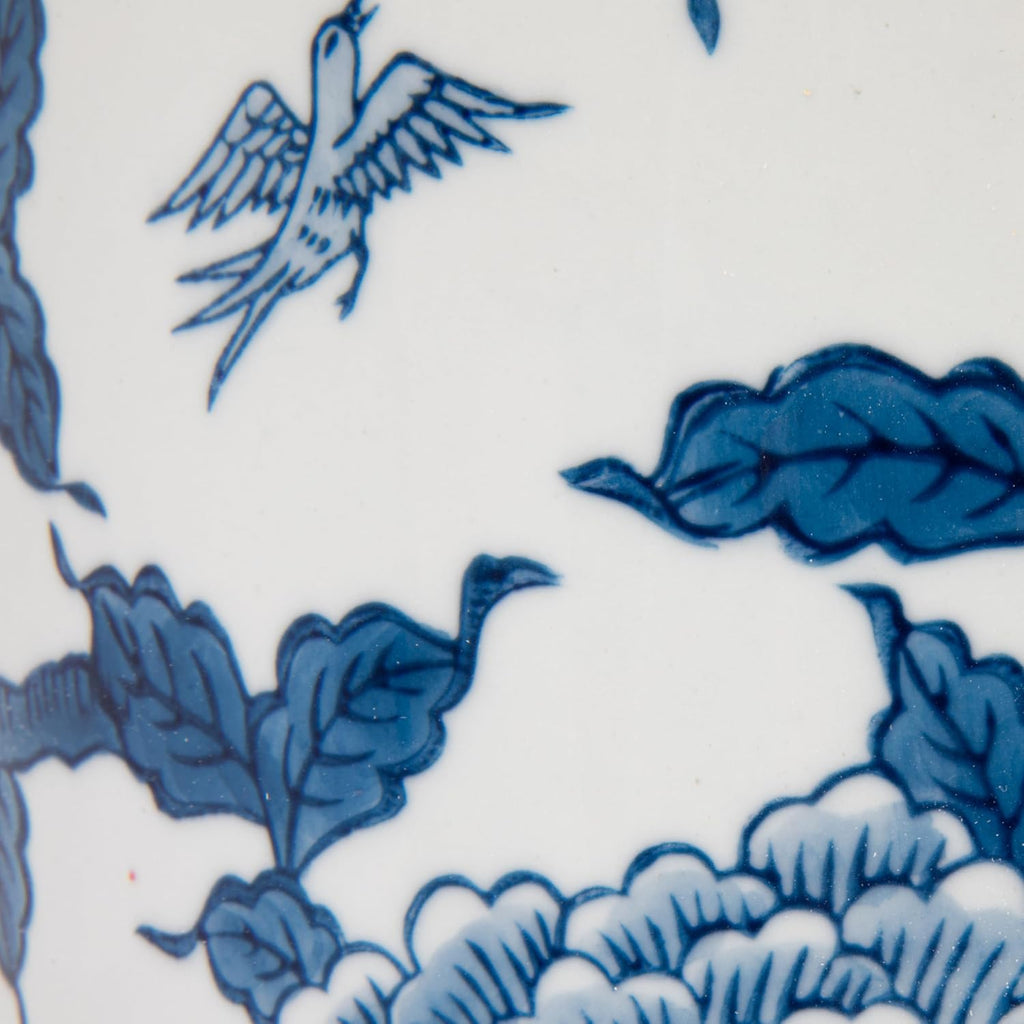 Creative Co-Op Blue and White Ceramic Umbrella Stand