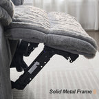 Oversized Power Recliner Zero Gravity with USB Port for Big Man Faux Fur Electric Extra Large Reclining Chairs for Living Room Soft Lumbar Support,26" Seat Width Grey