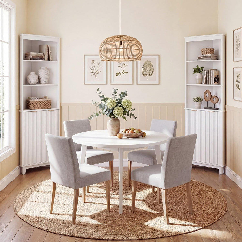 COSTWAY 68" Tall Corner Cabinet with Fluted Doors
