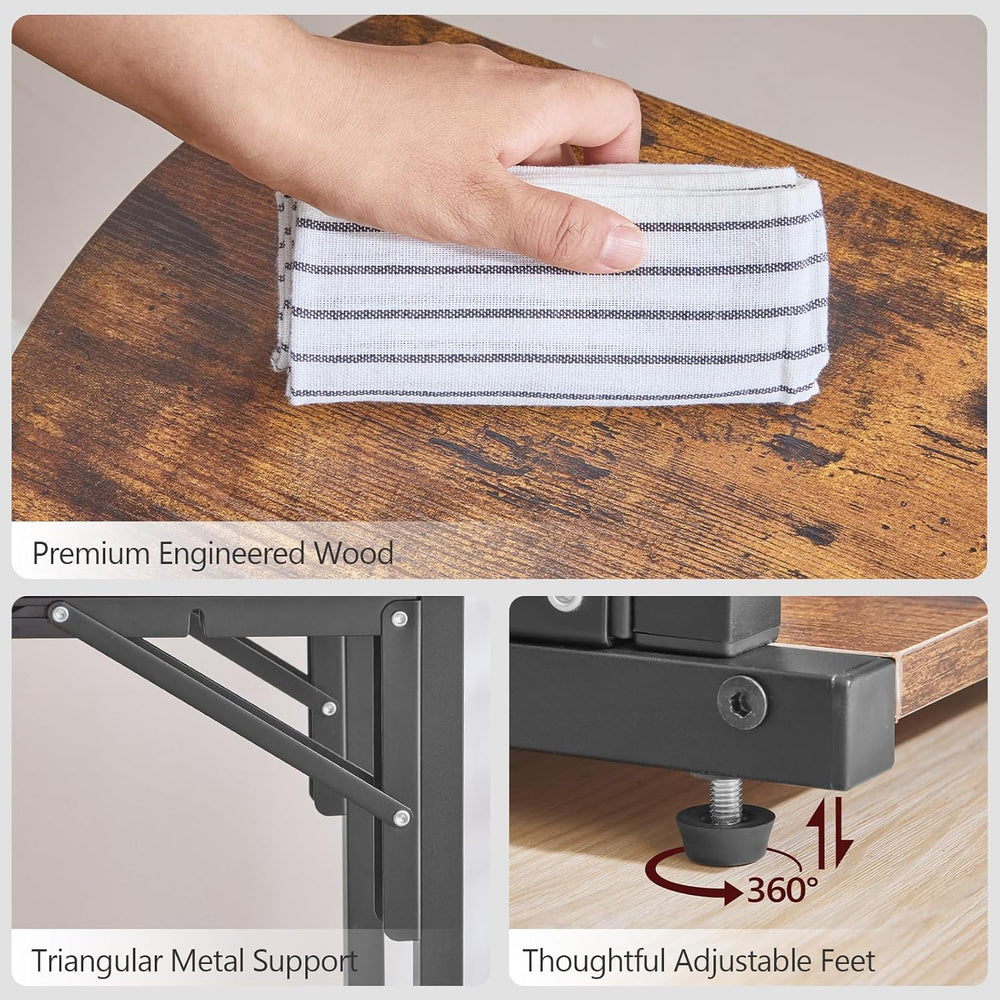 MAHANCRIS Folding C Shaped End Table, Adjustable Small Sofa Side Laptop Desk,...