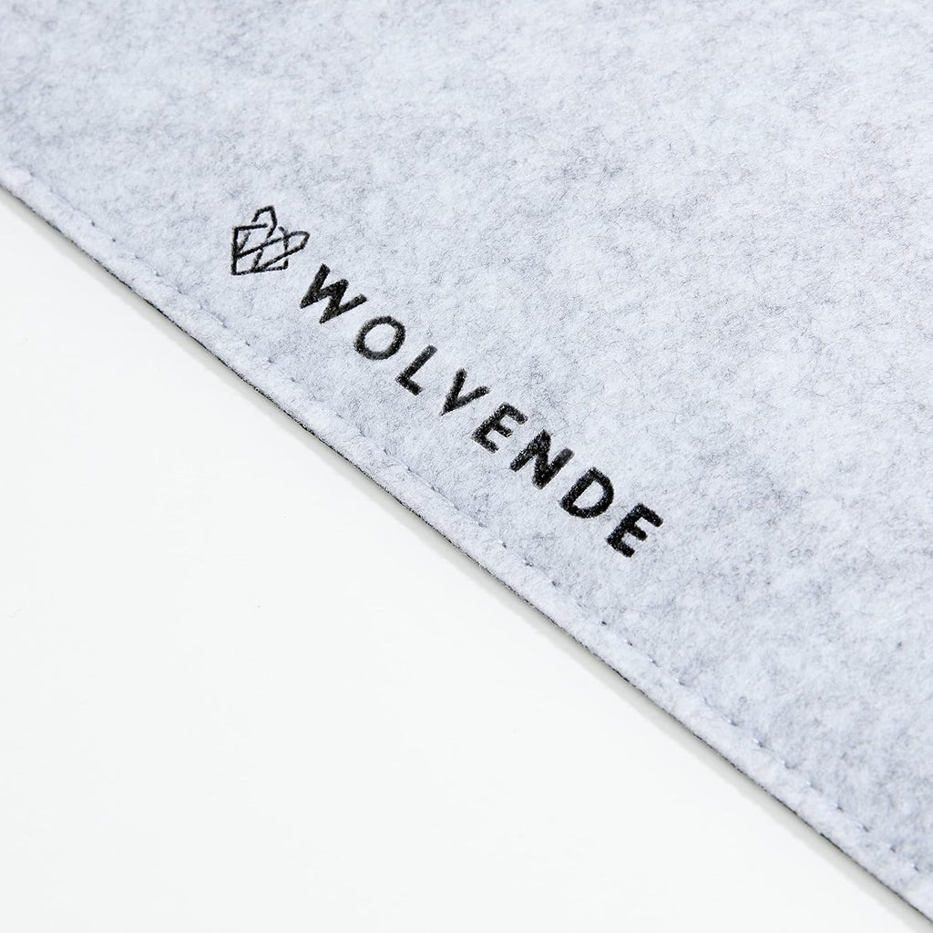 Premium Felt Desk Mat | Small 12" x 27.5" | Multifunctional Desk Pad for Home Office | Light Gray