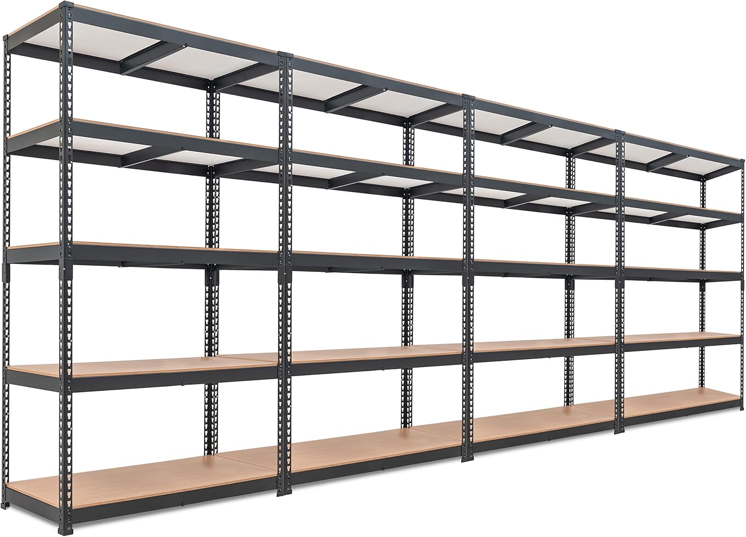 HOMEDANT 5-Tier Laminated Boltless Heavy Duty Metal Shelving Unit Adjustable Garage Storage Utility Rack Shelves Organization Multipurpose Shelf Warehouse Industrial (4, (L) 39.8" W, Black)