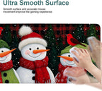 Three Snowmen Gaming Mouse Pad 35.4"x15.7"Desk Mat Anti-Slip Rubber Base & Durable Stitched Edges for Gamers Smooth Mouse Writing Surface for Desk Office/Home