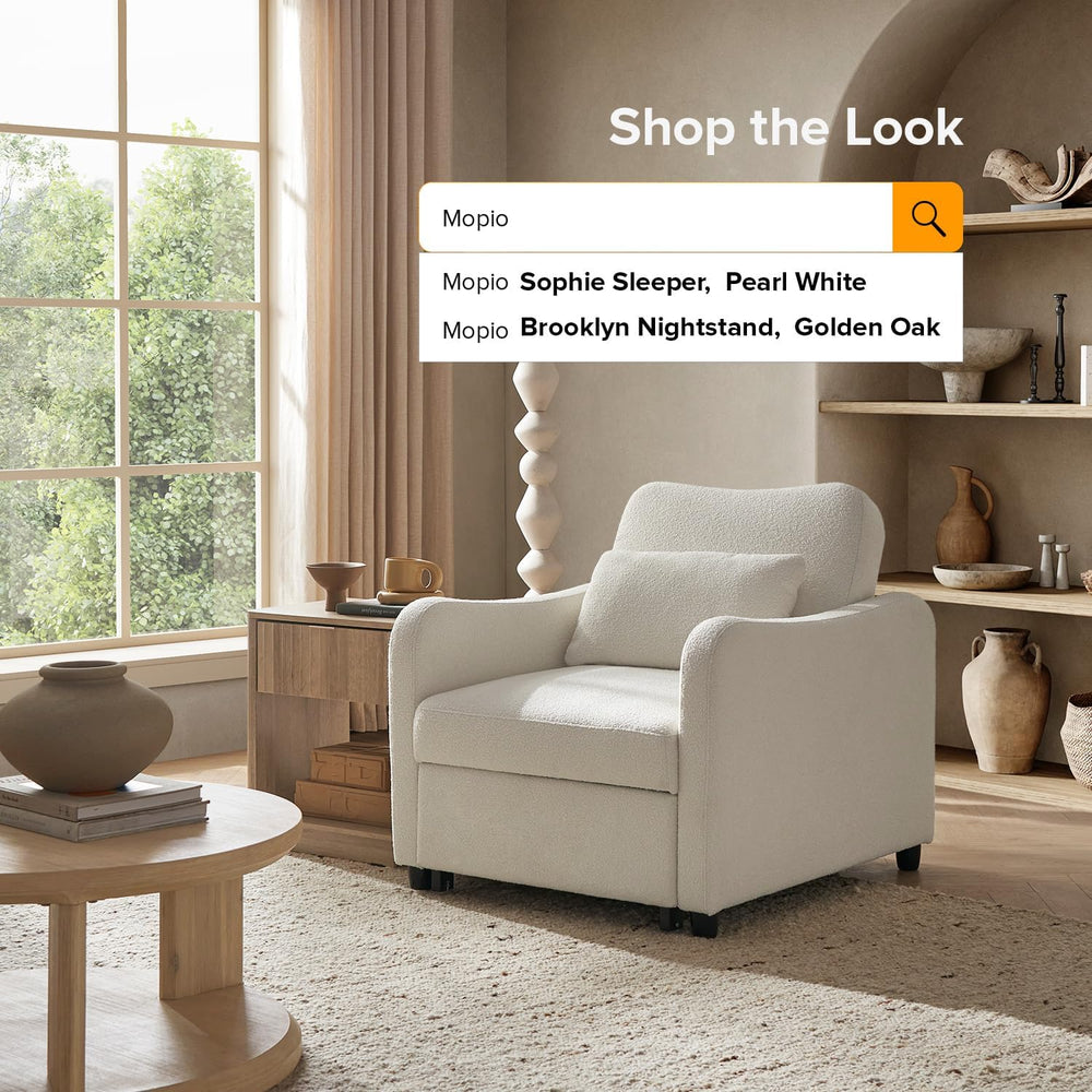 mopio Sophie 4-in-1 Convertible Sleeper Chair Bed, Accent Chair, Chaise Loung...