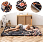MAXYOYO Japanese Floor Mattress Futon Mattress, 4" Thicken Tatami Mat Sleeping Pad Foldable Roll Up Mat Boys Girls Dormitory Pad Kids Floor Lounger Pillow Bed, Charcoal Grey, Queen Size