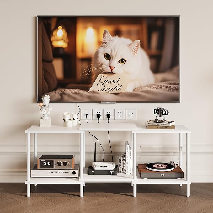 TV Stand, Entertainment Center, Industrial TV Media Console Table with Open S...