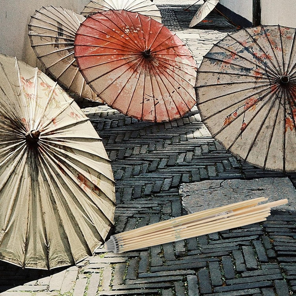 BESPORTBLE Bamboo Paper Umbrella Holder Replacement Frame, Oil Paper Umbrella Support for Wedding, Photography, And Decorative Use, 32 Inch Folding Rack