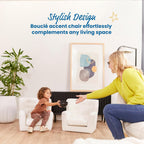 ECR4Kids Mila Sherpa Toddler Arm Chair with Removable Wooden Legs, Kids Furniture, White | Durable wood frame & high-density foam, 1-5 years, 60 lb capacity, soft sherpa fabric, gently curved back, adjustable glides