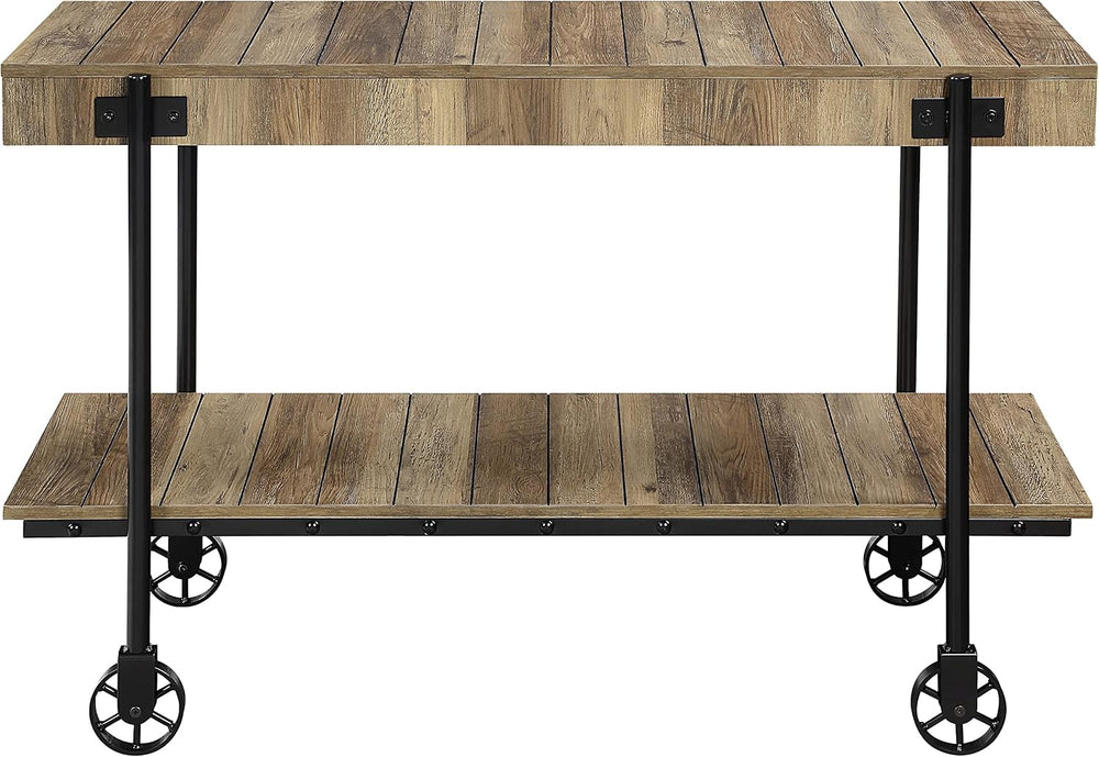 Furniture of America Cleon Industrial Open-Shelf 3-Piece Coffee, End and Sofa...