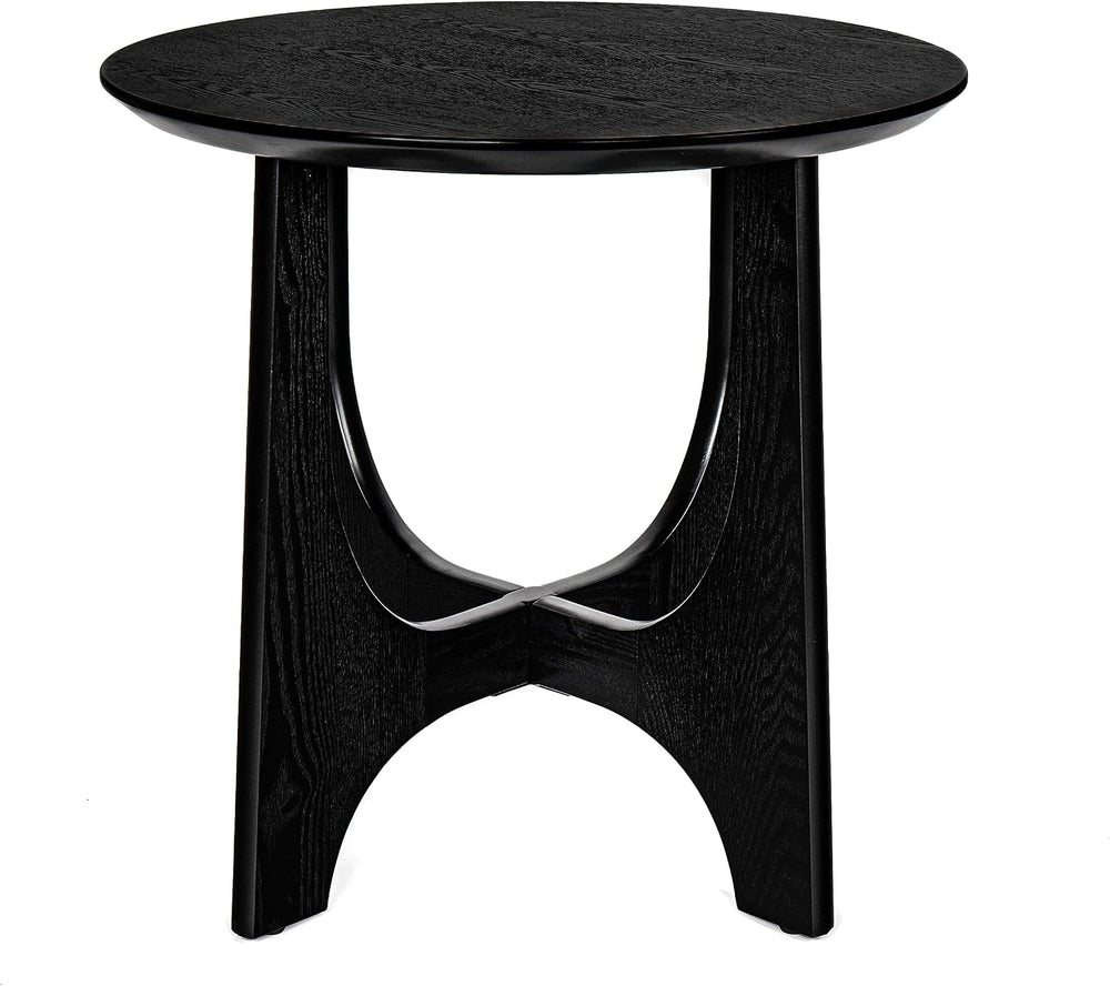 25" Round End Table, Wooden Side Table,Night Stand for Living Room,Recep...